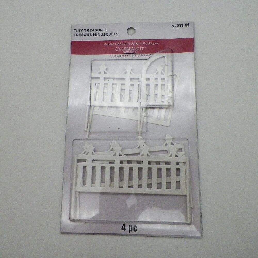 Tiny Treasures White Gate Metal Rustic Fence Miniatures Celebrate It